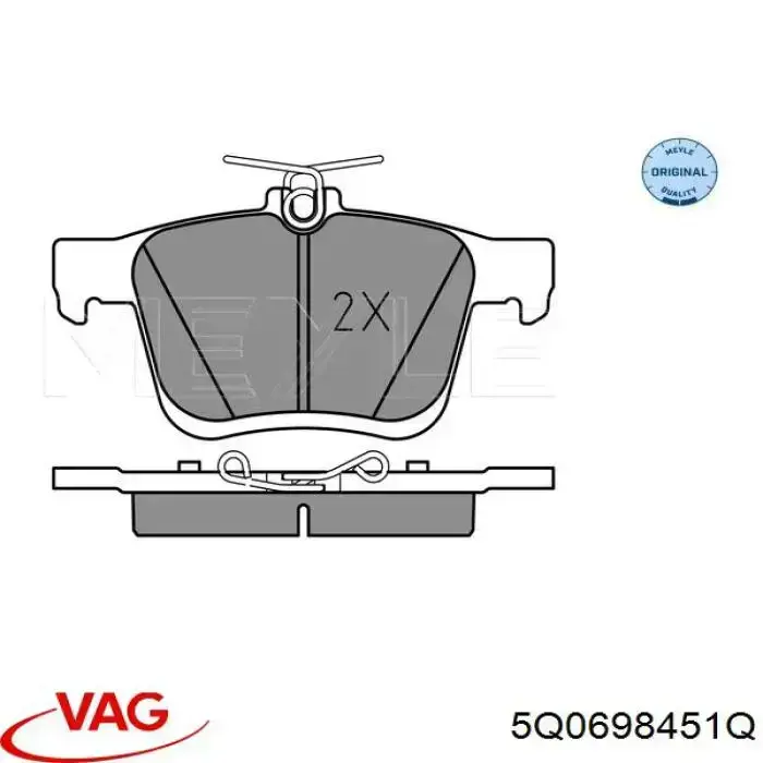 5Q0698451Q VAG pastillas de freno traseras