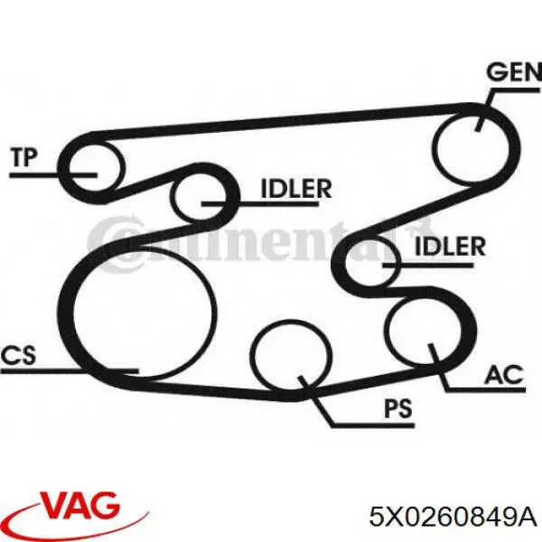 5X0260849A VAG correa trapezoidal