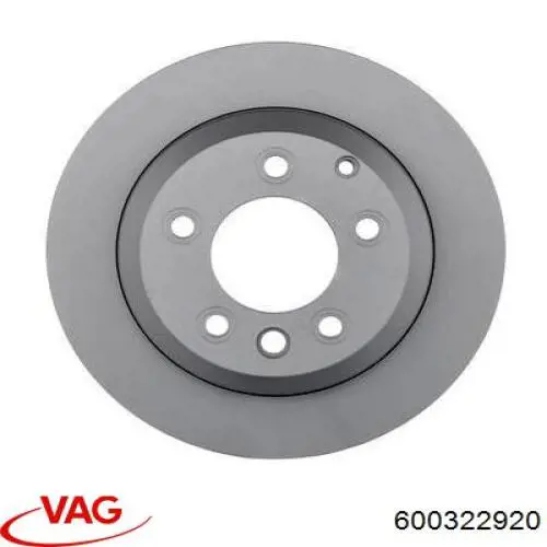 600322920 VAG disco de freno trasero