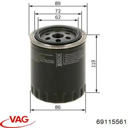 69115561 VAG filtro de aceite