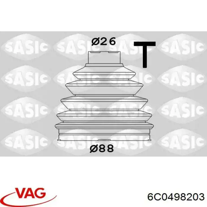 6C0498203 VAG fuelle, árbol de transmisión delantero exterior