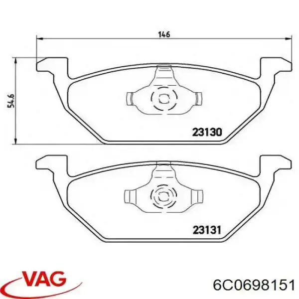 6C0698151 VAG pastillas de freno delanteras