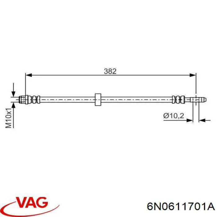 6N0611701A VAG latiguillo de freno delantero