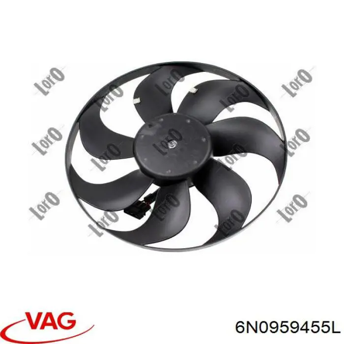 6N0959455L VAG ventilador (rodete +motor refrigeración del motor con electromotor completo)