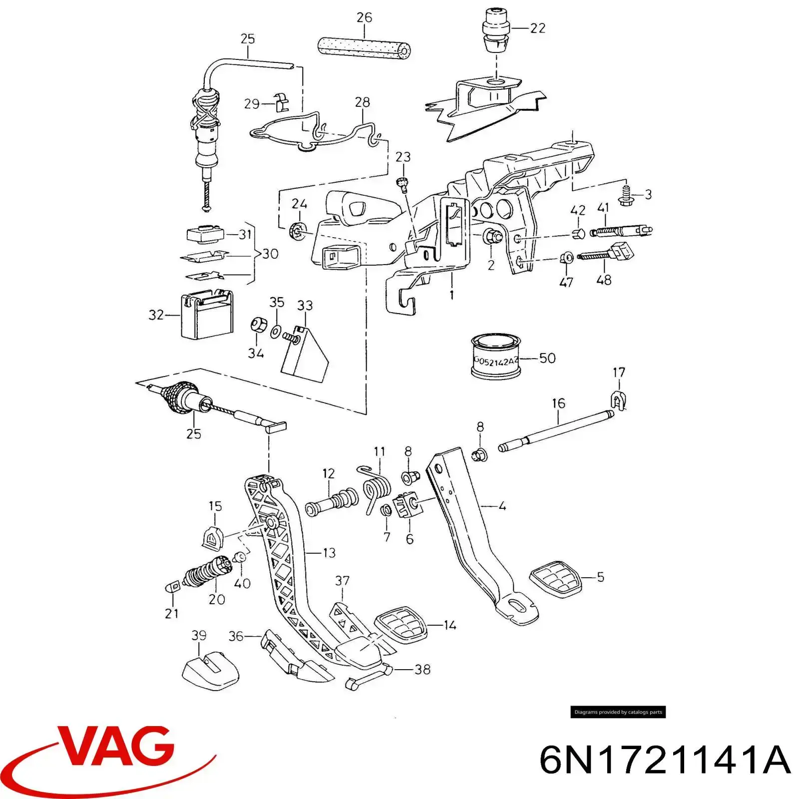  Pedal de freno para Volkswagen Lupo 6X, 6E