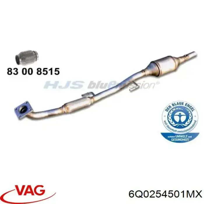 6Q0254501MX VAG silenciador delantero