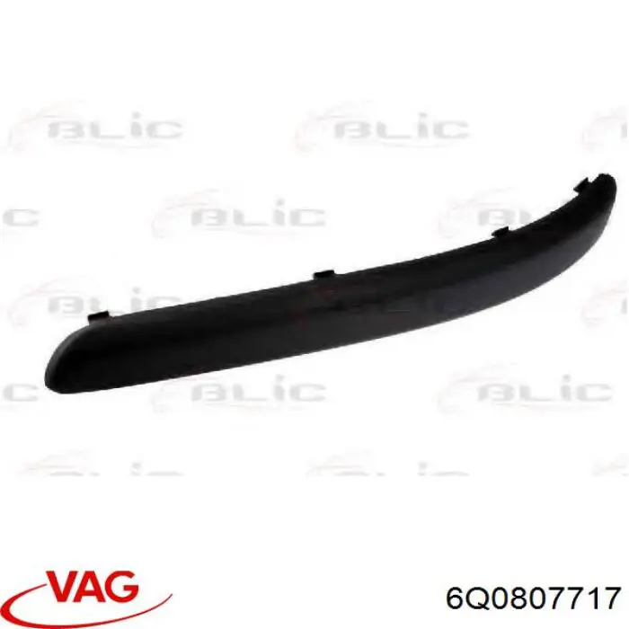 6Q0807717 VAG moldura de parachoques delantero izquierdo