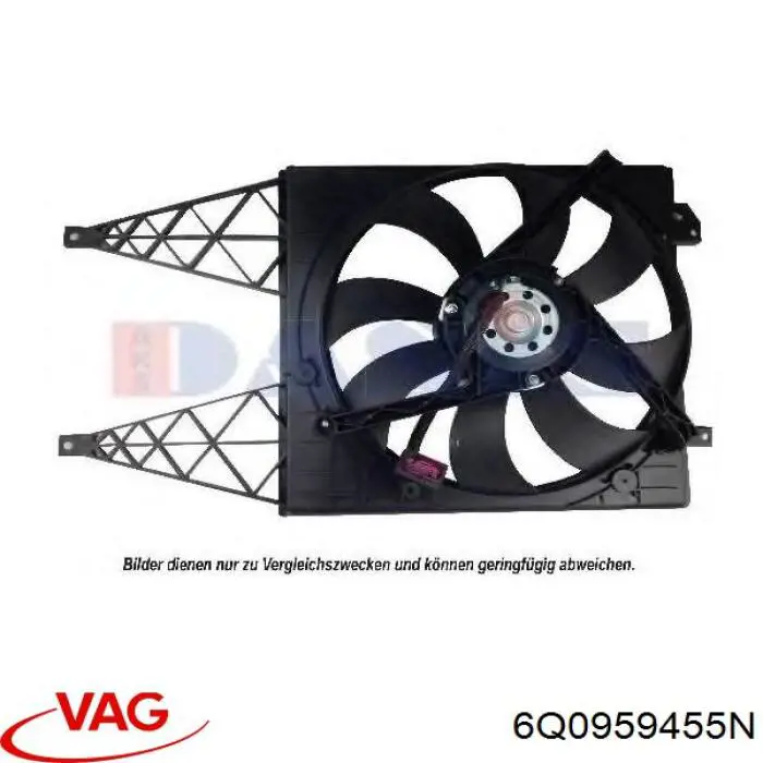 6Q0959455N VAG ventilador (rodete +motor refrigeración del motor con electromotor completo)