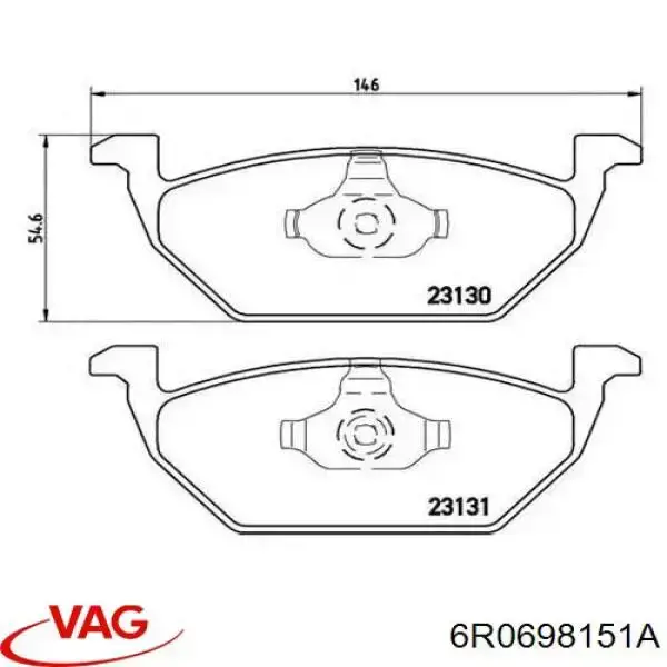 6R0698151A VAG pastillas de freno delanteras