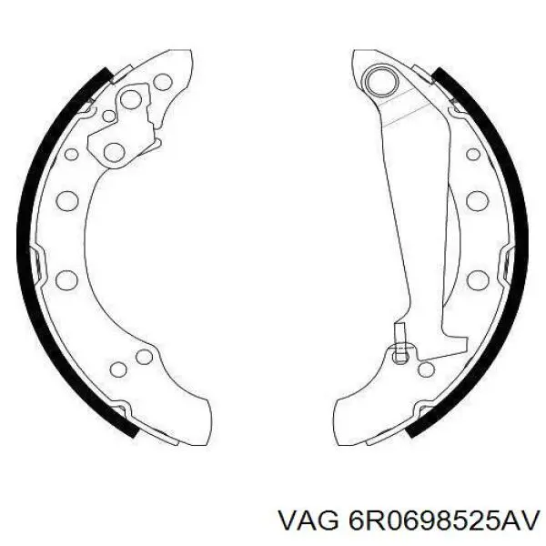 6R0698525AV VAG zapatas de frenos de tambor traseras