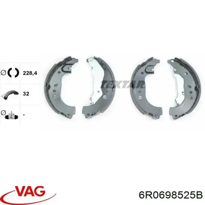 6R0698525B VAG zapatas de frenos de tambor traseras