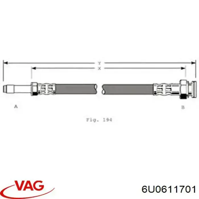 6U0611701 VAG latiguillo de freno delantero