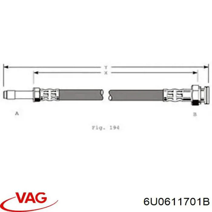 6U0611701B VAG latiguillo de freno delantero