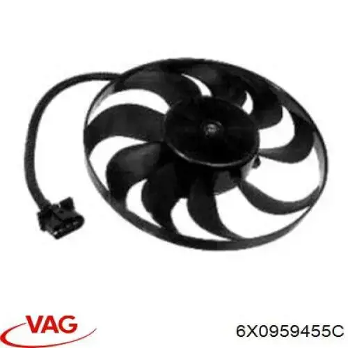 6X0959455C VAG ventilador (rodete +motor refrigeración del motor con electromotor completo)