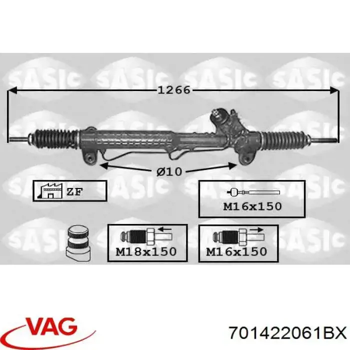 701422061BX VAG cremallera de dirección