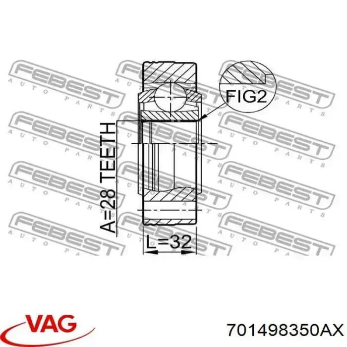 701498350AX VAG junta homocinética interior delantera