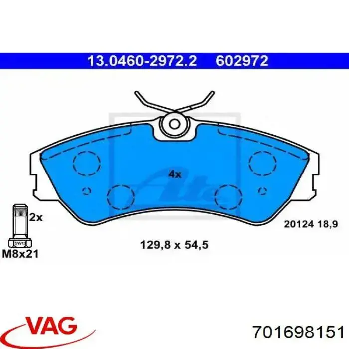 701698151 VAG pastillas de freno delanteras