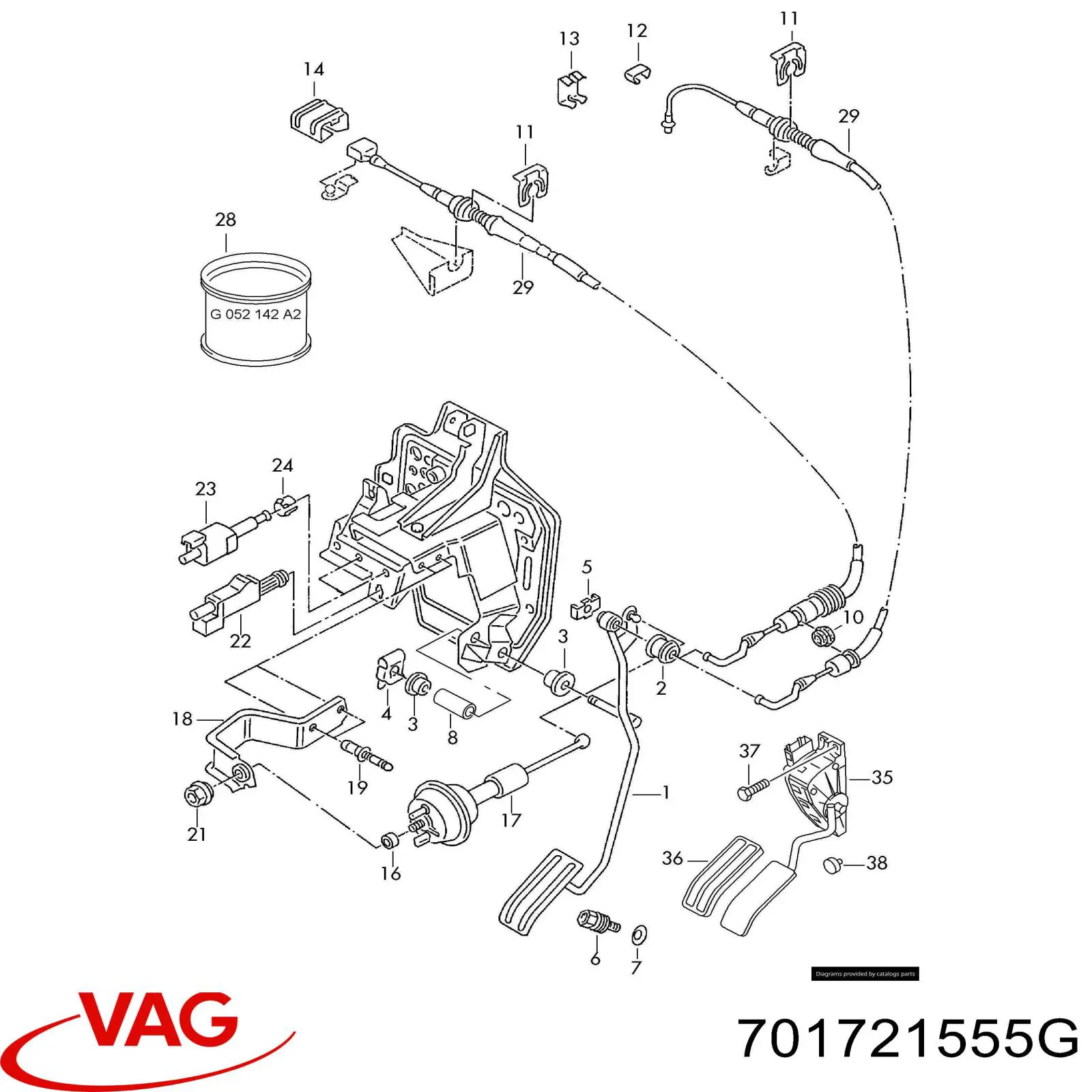 701721555G VAG silga de acelerador