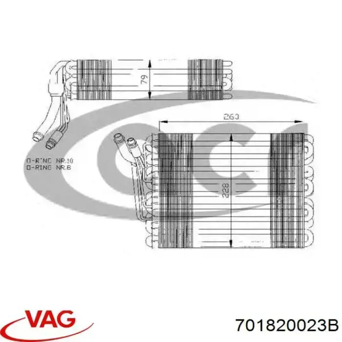  Evaporador, aire acondicionado para Volkswagen Transporter 70XB, 70XC, 7DB, 7DW