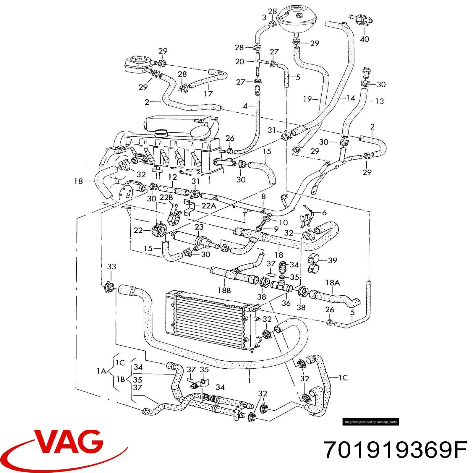 701919369F VAG sensor de temperatura del refrigerante