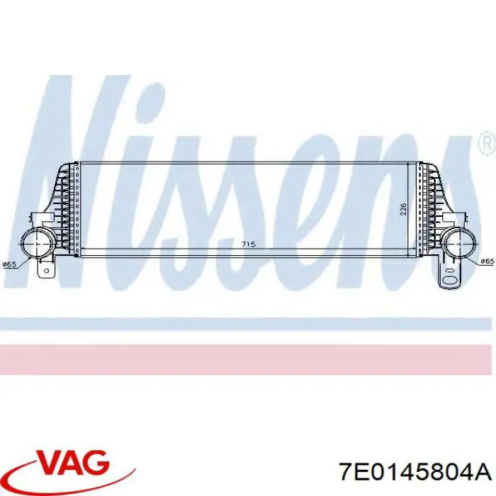 7E0145804A VAG radiador de aire de admisión