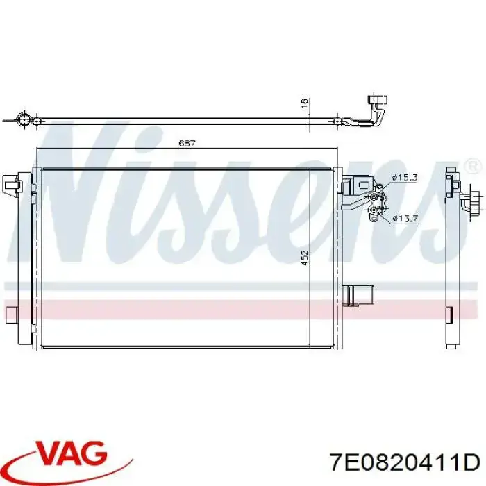 7E0820411D VAG condensador aire acondicionado