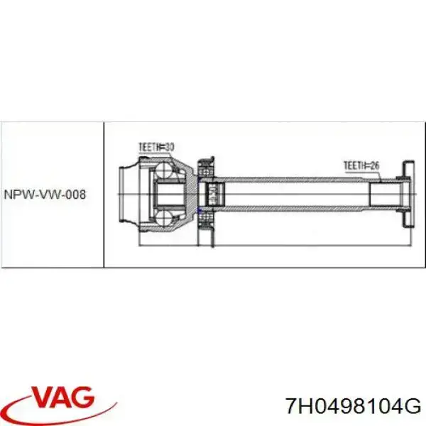 7H0498104G VAG junta homocinética interior delantera derecha