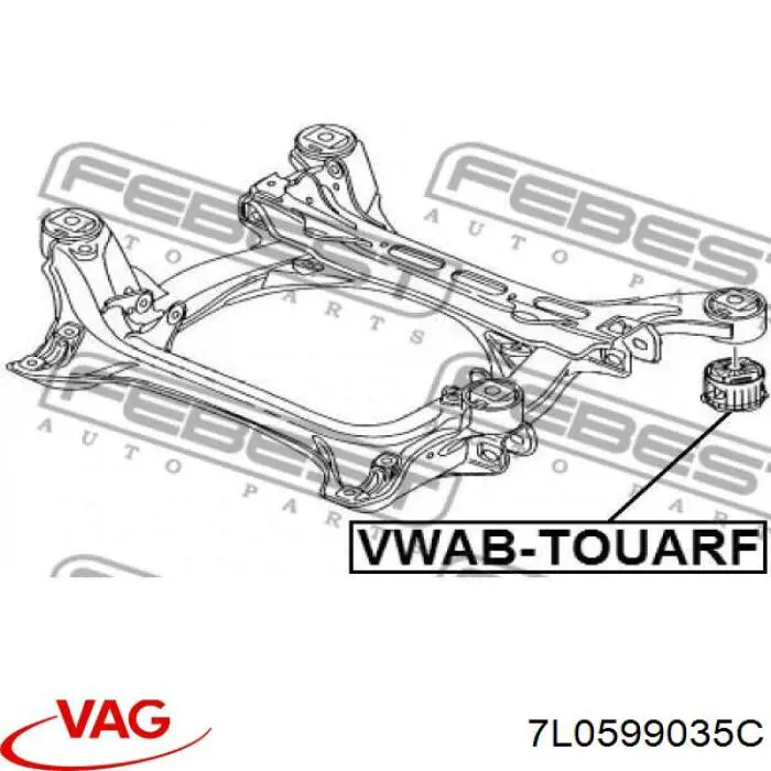  Bloqueo Silencioso (Almohada) De La Viga Delantera (Bastidor Auxiliar) para Volkswagen Touareg 1 