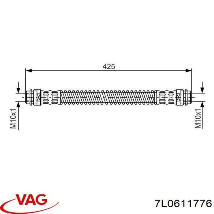 7L0611776 VAG tubo flexible de frenos trasero