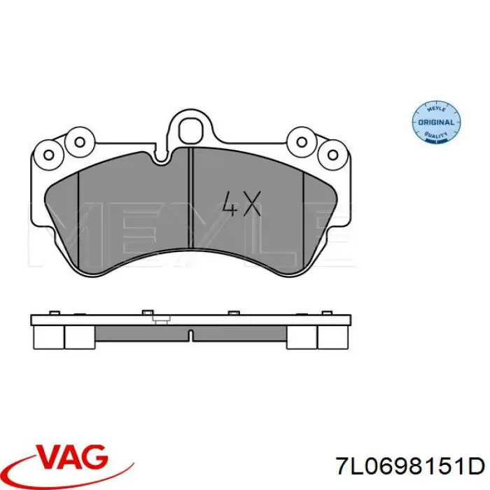 7L0698151D VAG pastillas de freno delanteras