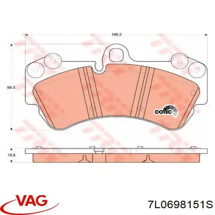 7L0698151S VAG pastillas de freno delanteras