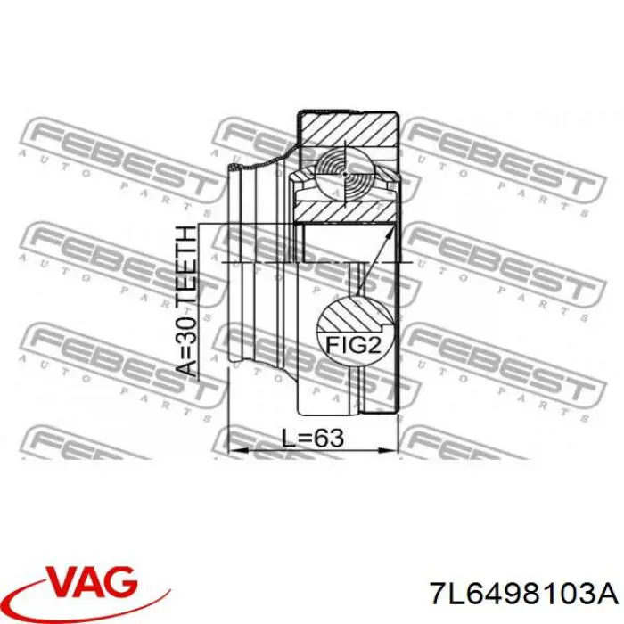 7L6498103A VAG junta homocinética interior delantera