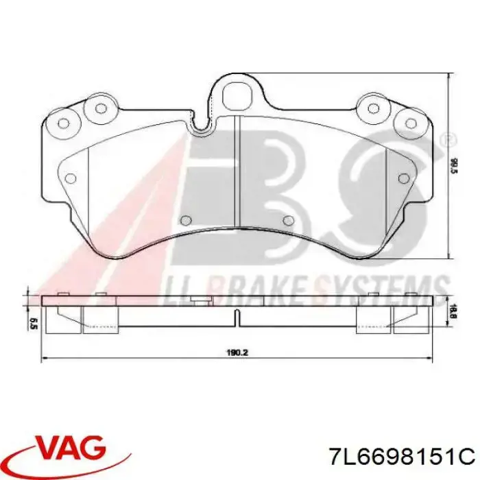 7L6698151C VAG pastillas de freno delanteras