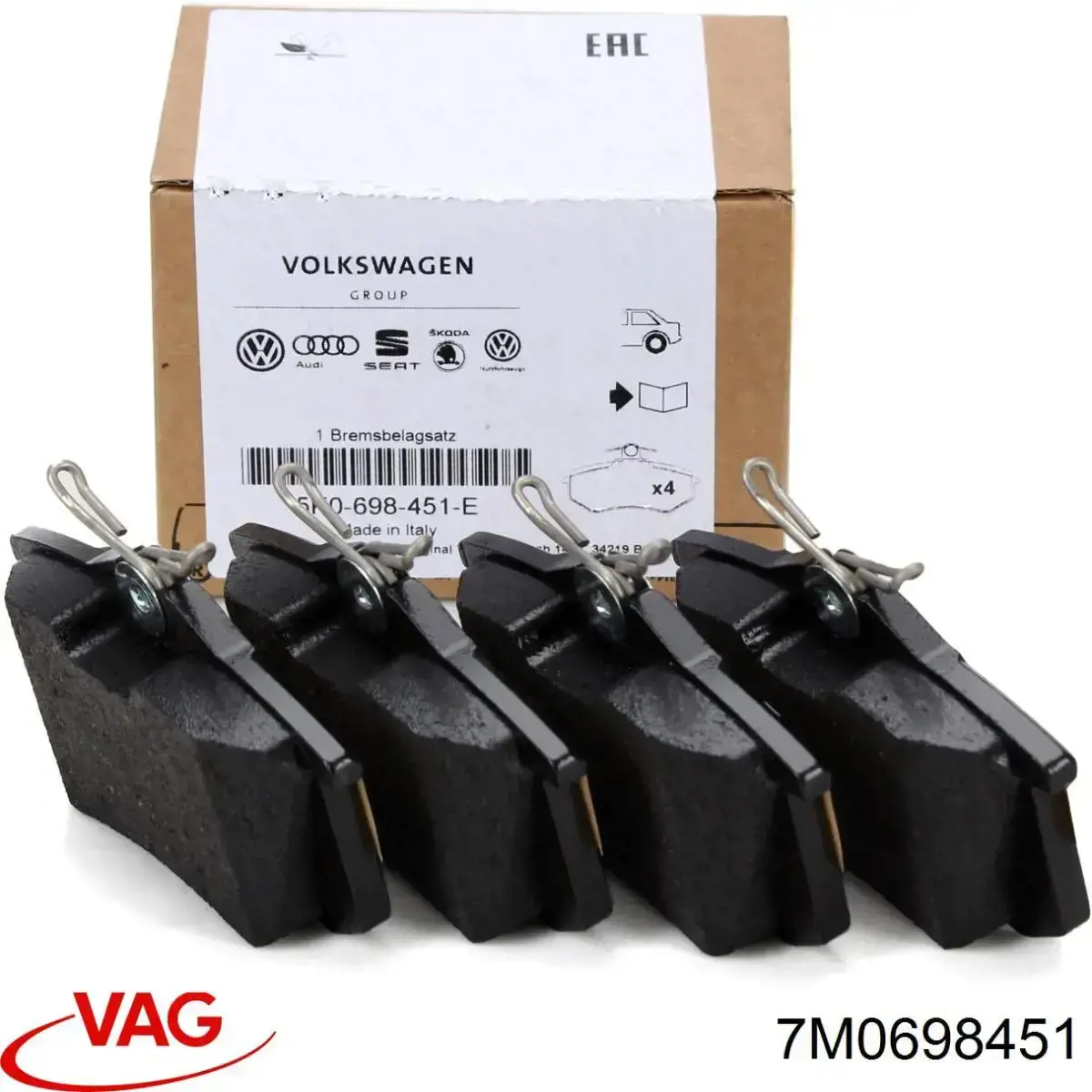 7M0698451 VAG pastillas de freno traseras