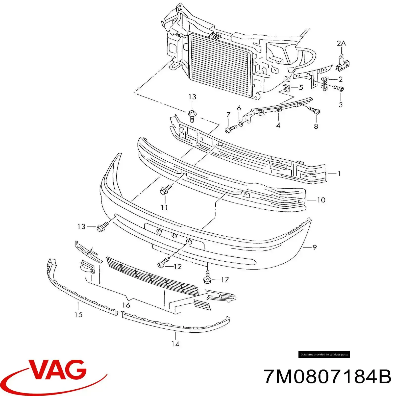  Soporte deparachoques delantero derecho para Volkswagen Sharan 1 