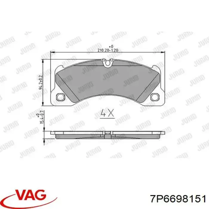 7P6698151 VAG pastillas de freno delanteras
