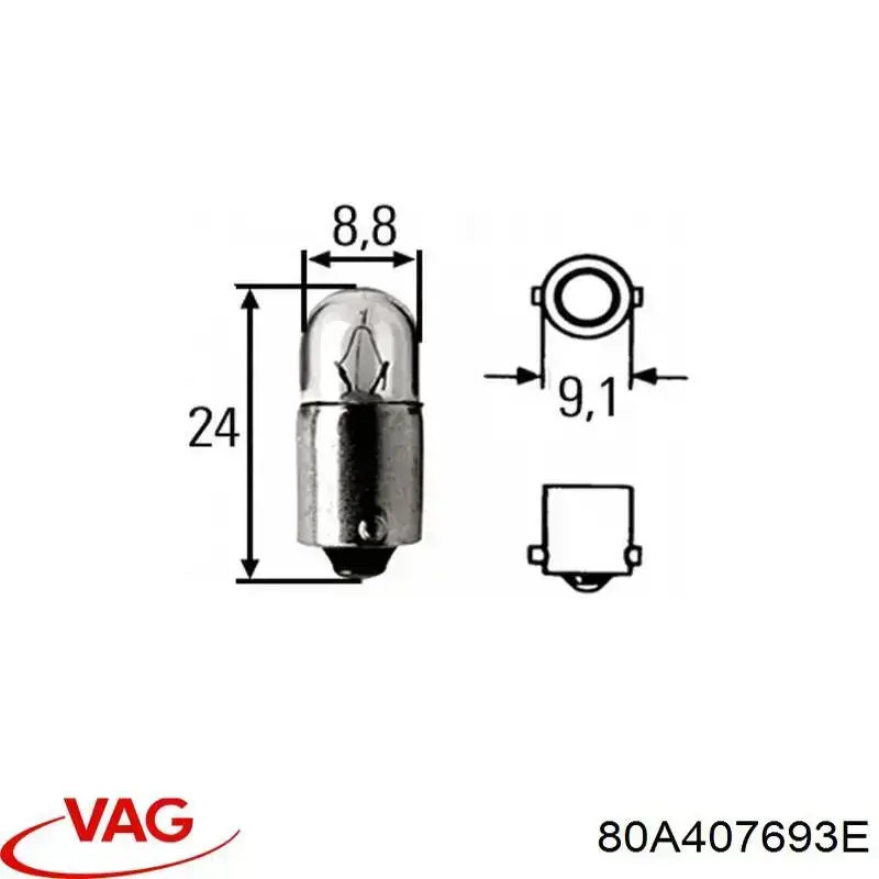 80A407693E VAG barra oscilante, suspensión de ruedas delantera, inferior izquierda