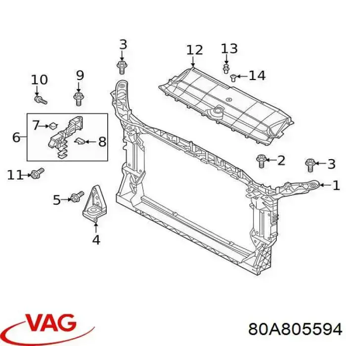  Soporte de radiador completo para Audi Q5 FYB, FYG