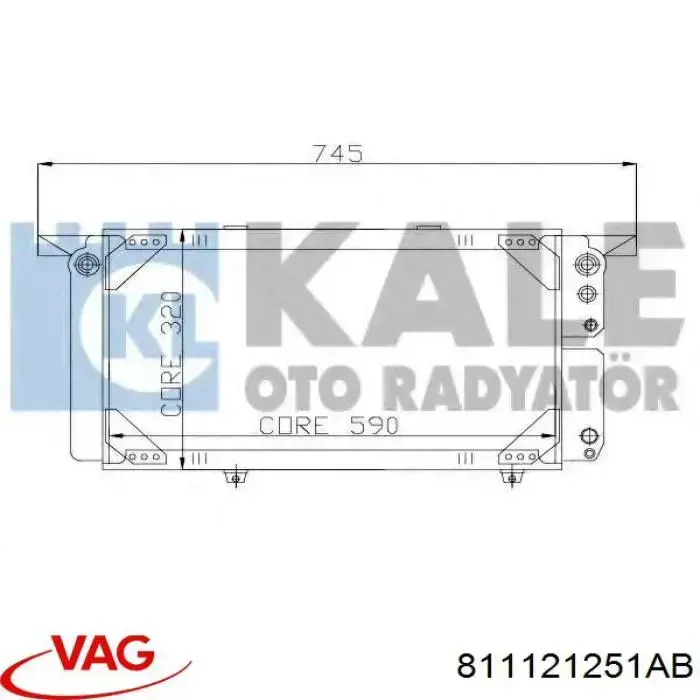 811121251AB VAG radiador refrigeración del motor