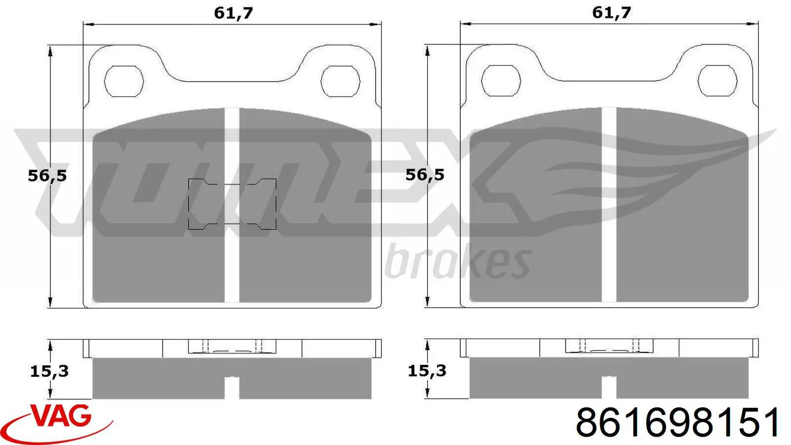 861698151 VAG pastillas de freno delanteras