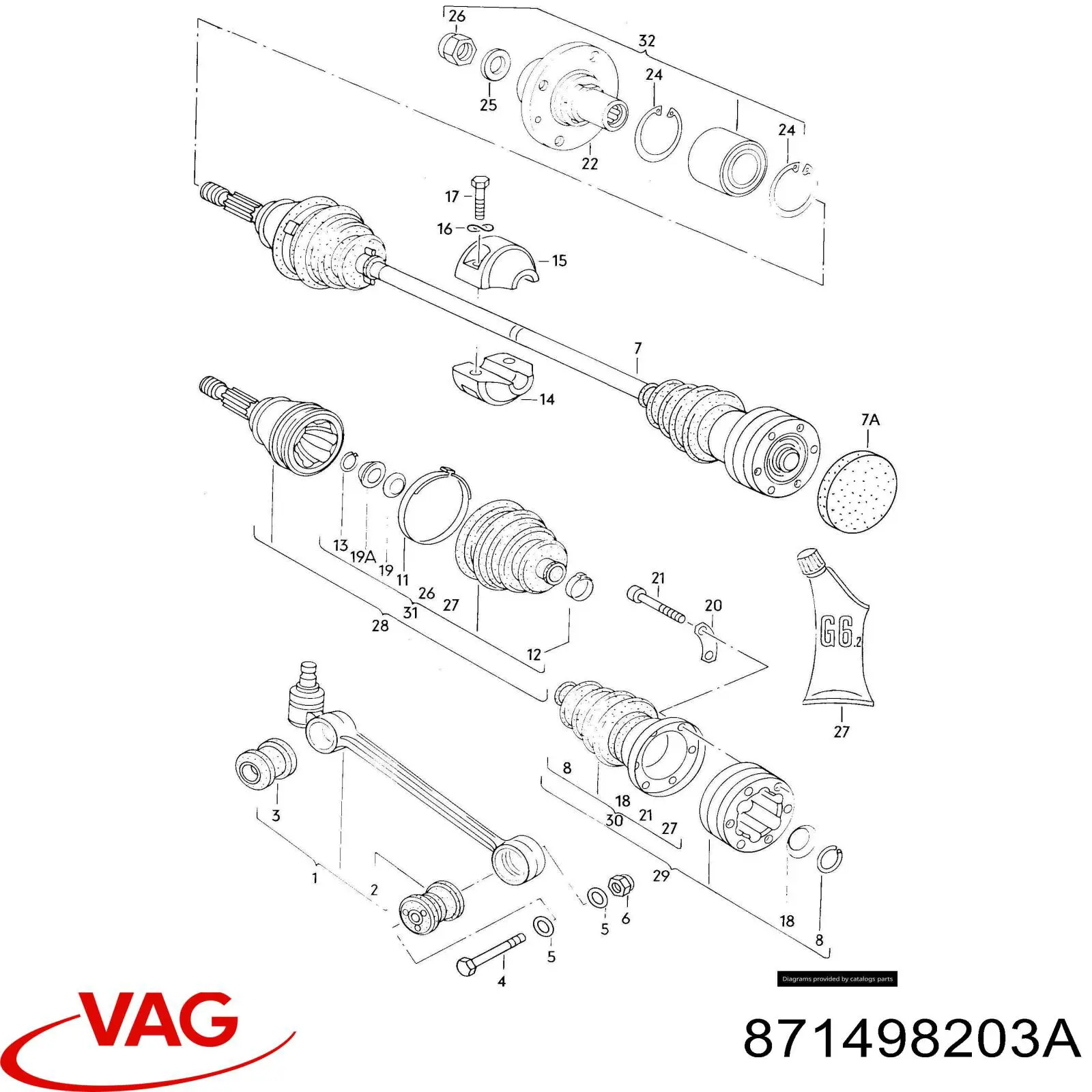 871498203A VAG fuelle, árbol de transmisión delantero exterior