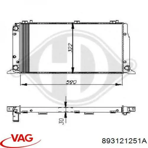 893121251A VAG radiador refrigeración del motor