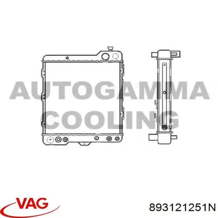 893121251N VAG radiador refrigeración del motor