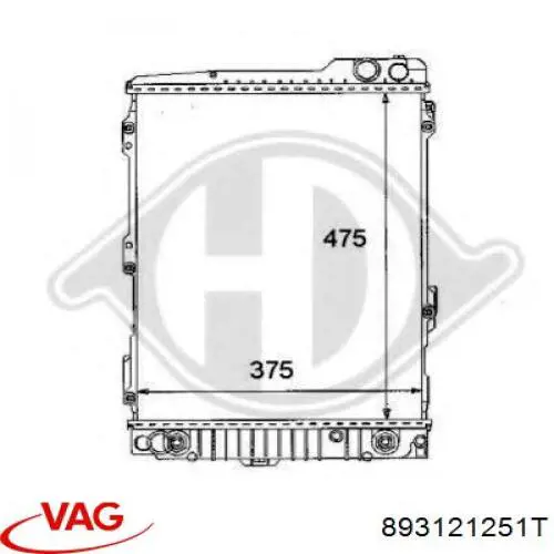 893121251T VAG radiador refrigeración del motor