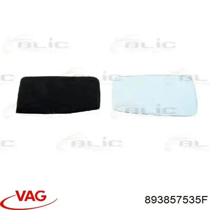 893857535F VAG cristal de espejo retrovisor exterior izquierdo