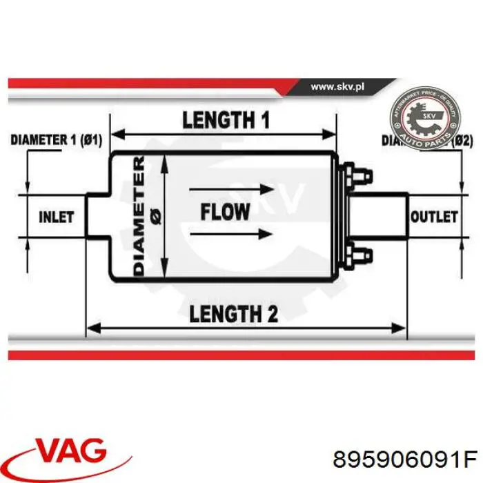 895906091F VAG bomba de combustible eléctrica sumergible