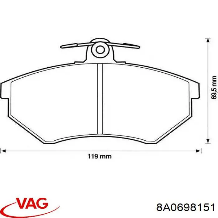 8A0698151 VAG pastillas de freno delanteras