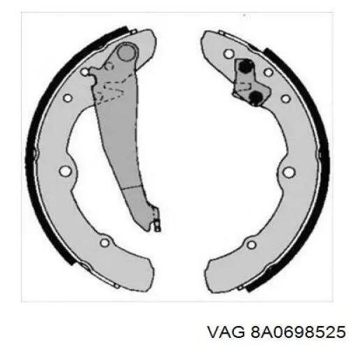 8A0698525 VAG zapatas de frenos de tambor traseras