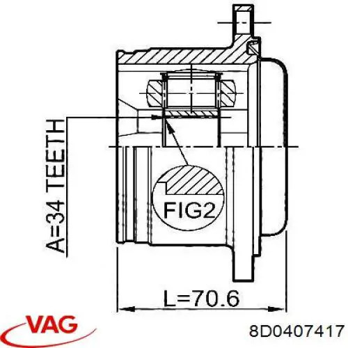  Semieje de transmisión intermedio para Audi A4 8D2