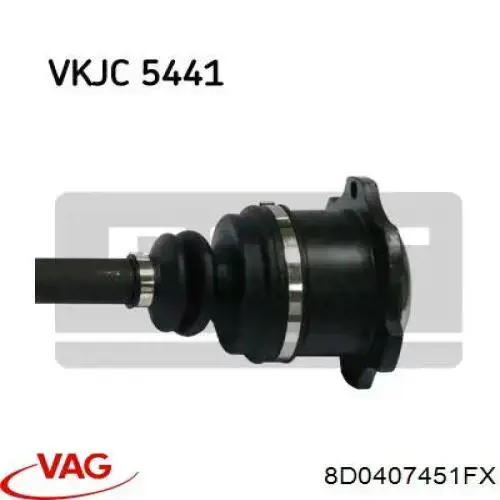 8D0407451FX VAG árbol de transmisión delantero izquierdo